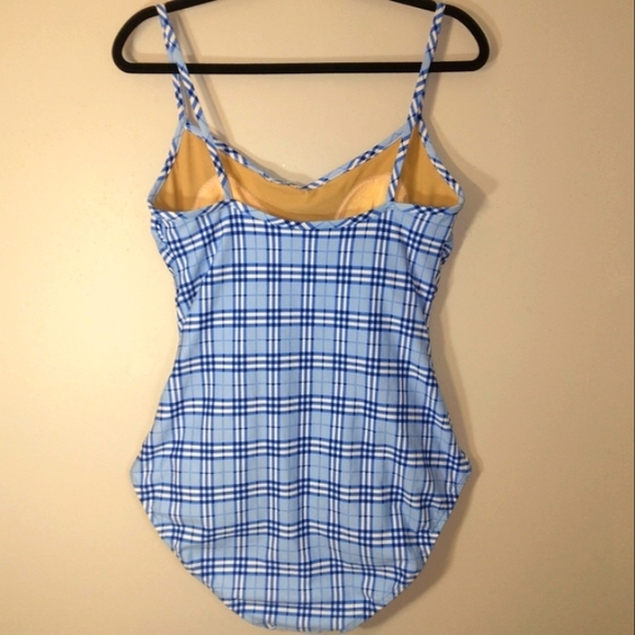 NWT GABAR Swimwear Periwinkle Plaid One Piece w/ built-in padding Size 16L - Picture 7 of 12